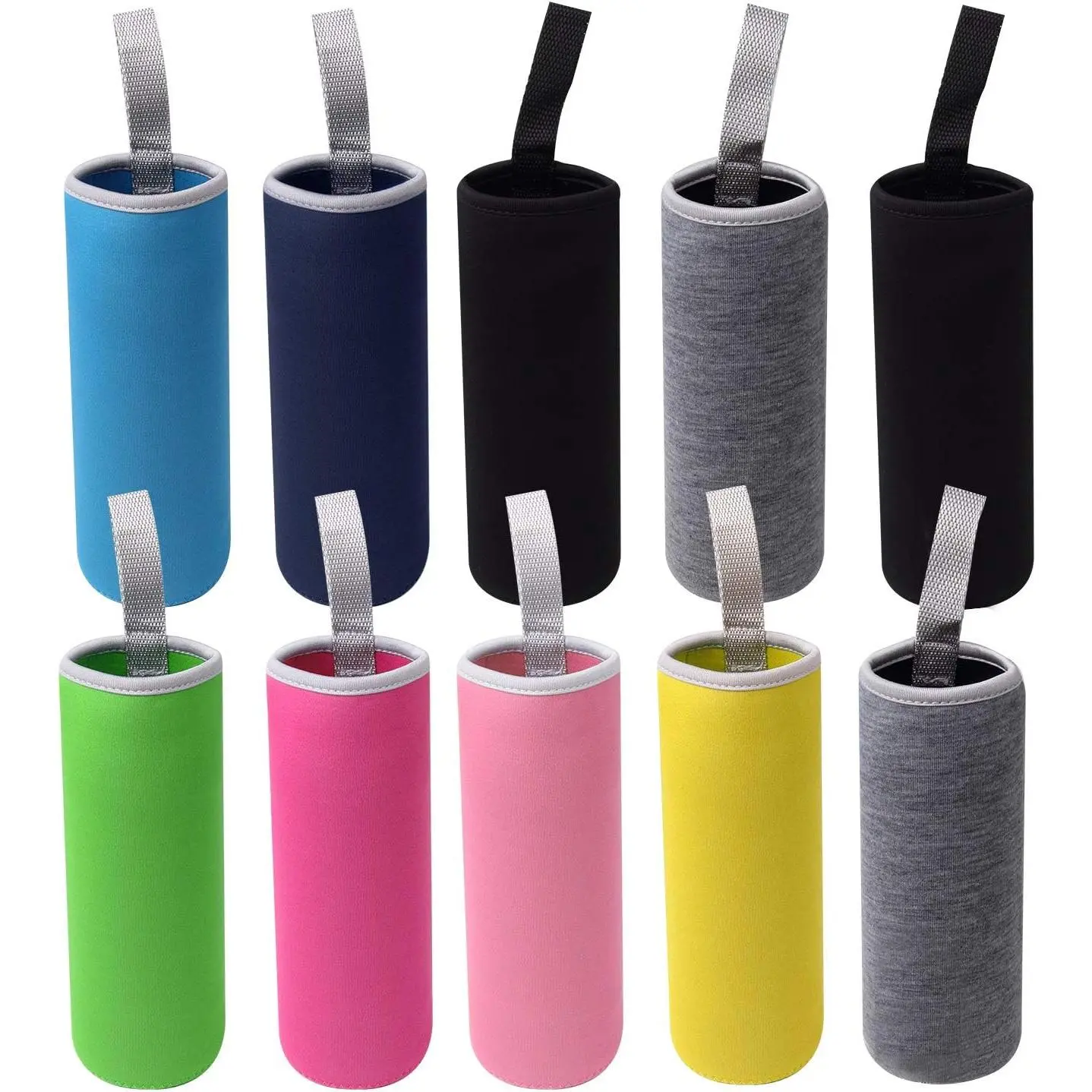 10 count Neoprene Water Bottle Sleeve 12 oz - 18 oz Bottle Cozy Insulated Glass Water Bottle Cover