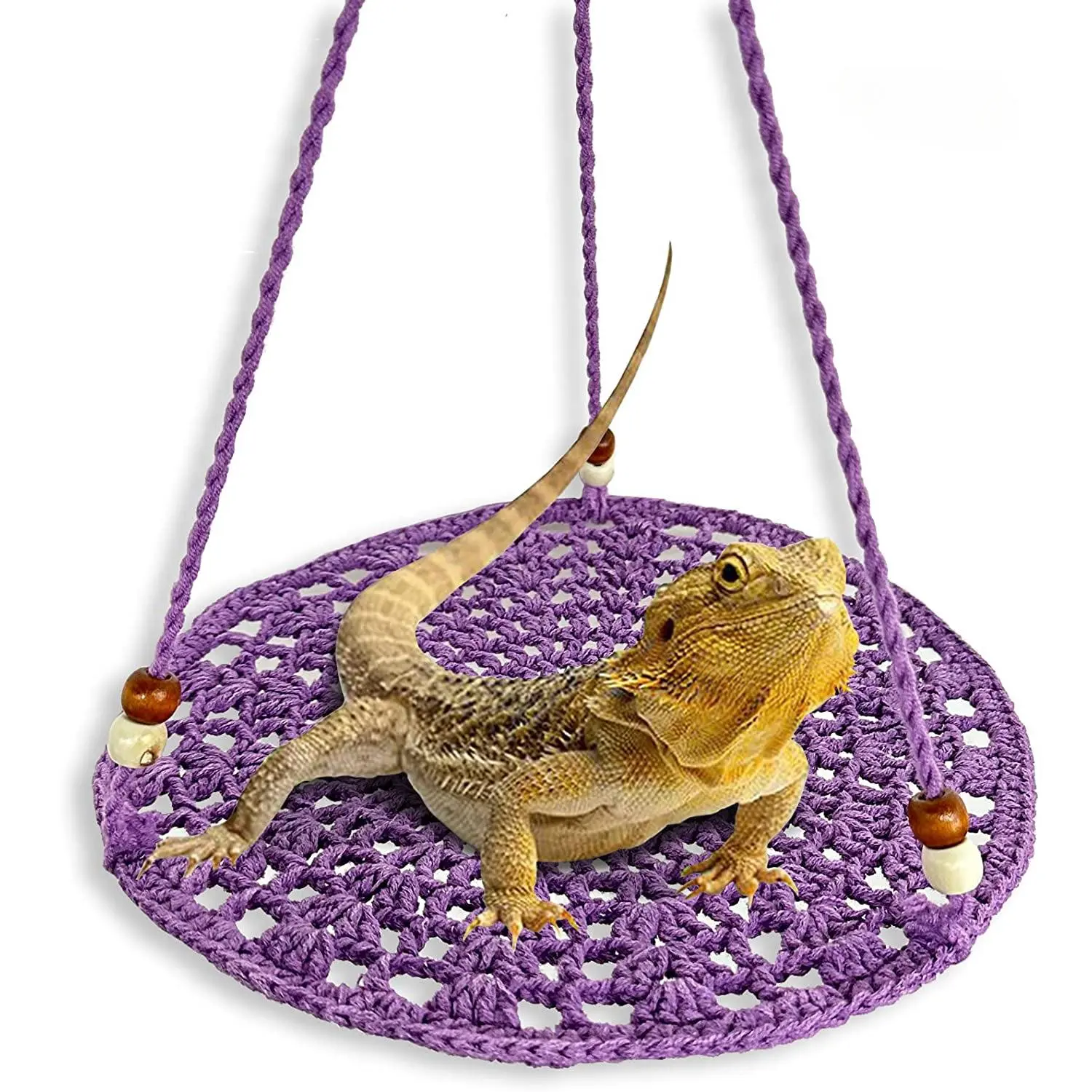 Handcrafted Eco-Friendly Coated Reptile Cotton Sleeping Hammock - Repeatedly Washable, Strong Load-Bearing Pet Swing Toy with Play Area, Will Not Snag Threads for Chameleons, Hamsters (Pet Supplies, Bird Supplies, Swings & Perches)