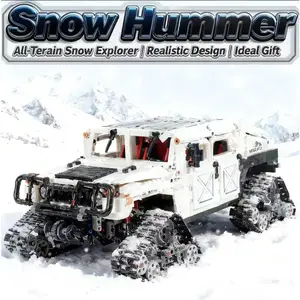 Aopuro_us Snowfield Hummer Tracked Vehicle Building Blocks Set - Anti-Slip Track Wheels, RC Drivable, Technic SUV, All-Terrain Transportation, STEM Toy, Easter Gift for 6-8/8-14 Kids & Adult Collectible Car Kit