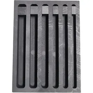 Graphite Ingot Mold Crucible for Melting Casting Refining, 6 Long Strips, Inner Size 110x80x15MM