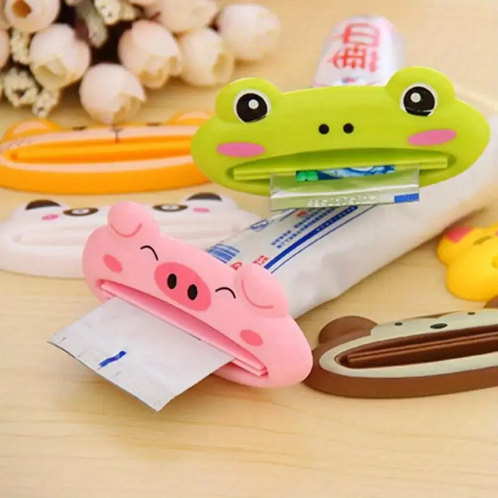 5 Manual Toothpaste Dispensers, Cute Animal Design, Lightweight, Battery-Free, Easy-To-Use Bathroom Accessory, Durable Structure