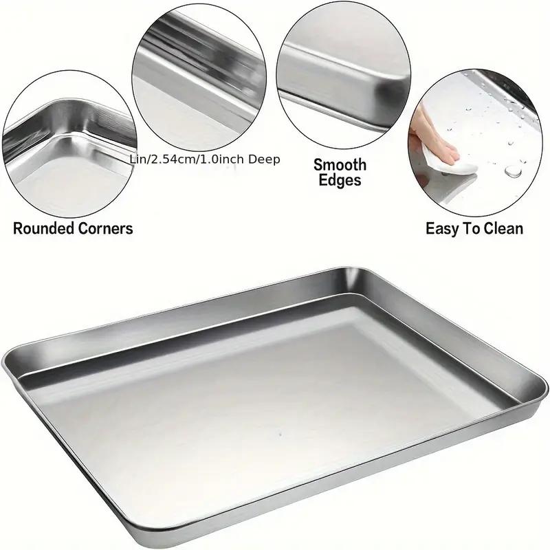 Stainless Steel Baking Sheet & Rack Set, 6 Counts/set Including 3 Versatile Oven Trays & 3 Cooling Racks, Easy To Clean, Food-safe Bakeware Set