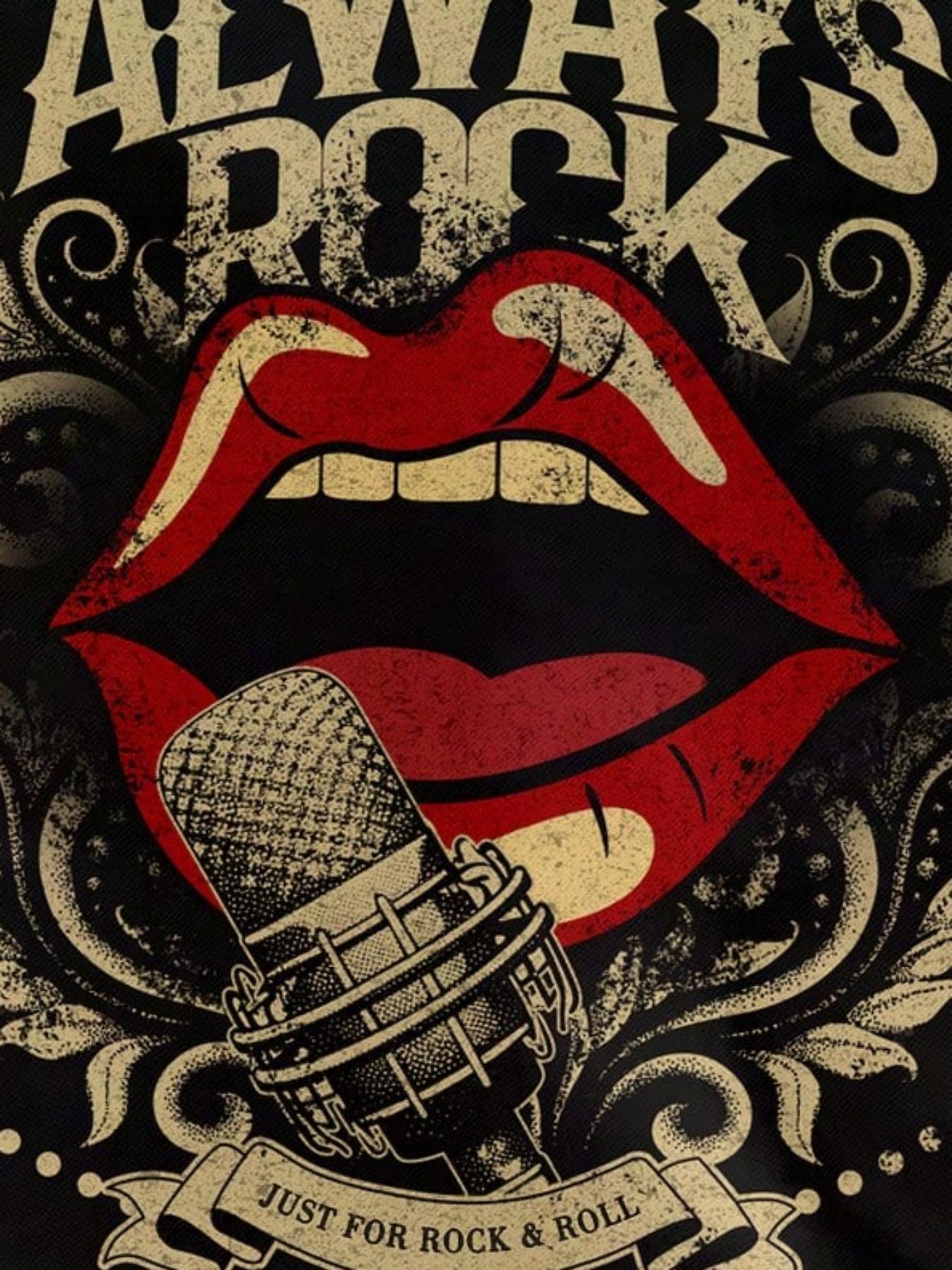 Women's Letter & Microphone Print Asymmetrical Neck Tee, Casual Long Sleeve Top for Fall & Winter, Women's Clothes for Daily Wear, Womenswear