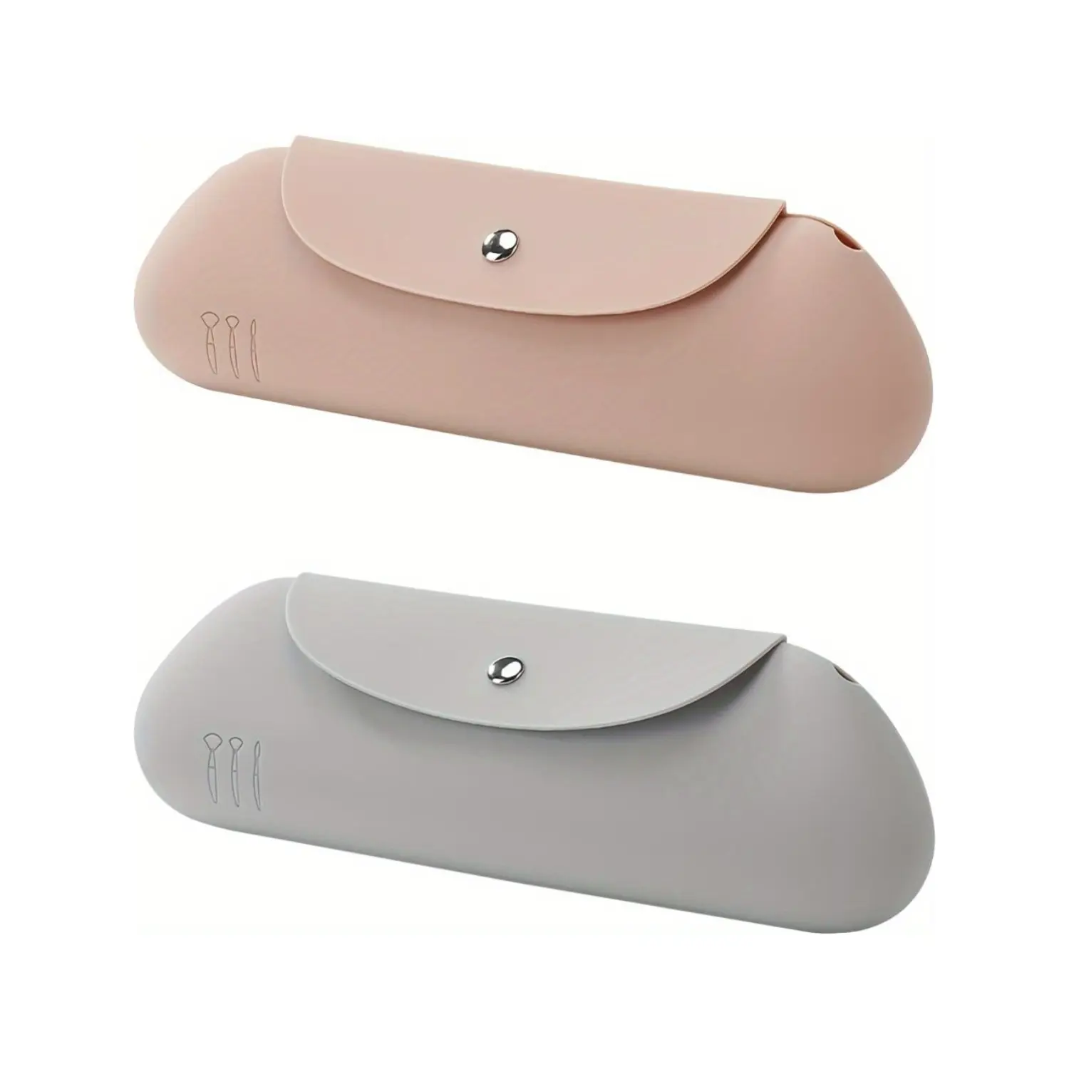 Silicone Makeup Bag 2 Pack Portable Travel Dustproof Storage Bag