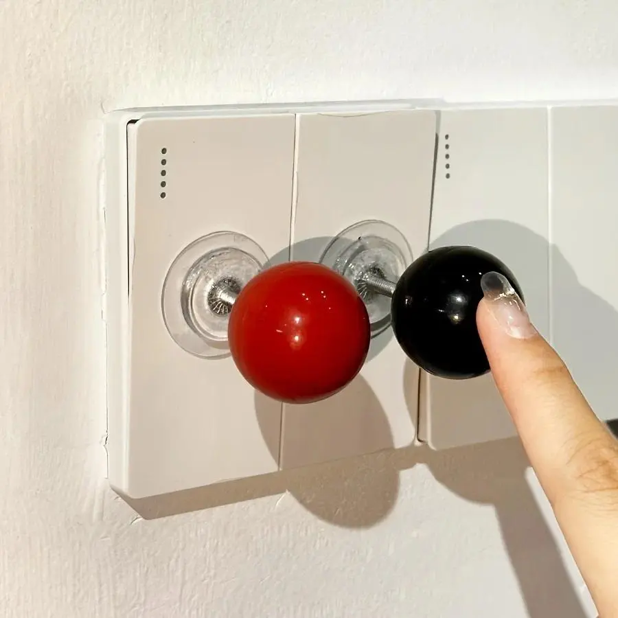 1pc Modern Minimalist Decorative Rocker Switch Sticker - Red&Black Plastic Peel & Stick Wall Decor, Easy to Install for Light Switches, Toilets