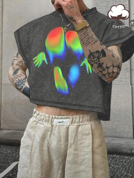 Men's Solid Color Crop Tank Top, Regular Fit Casual Sleeveless Round Neck Top for Summer, Fashion Men's Clothes for Daily Wear