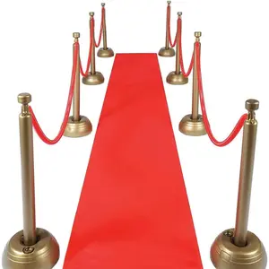 2 x 15 ft Non-Woven Polyester Red Carpet Aisle Runner for Wedding Ceremony Hollywood VIP Awards Night Theme Party Decorations