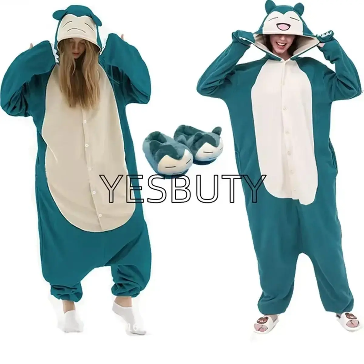 Snorlax Kigurumi Onesies Animal Pajamas Slippers Cosplay Costume Halloween Christmas Sleepwear Plus Size