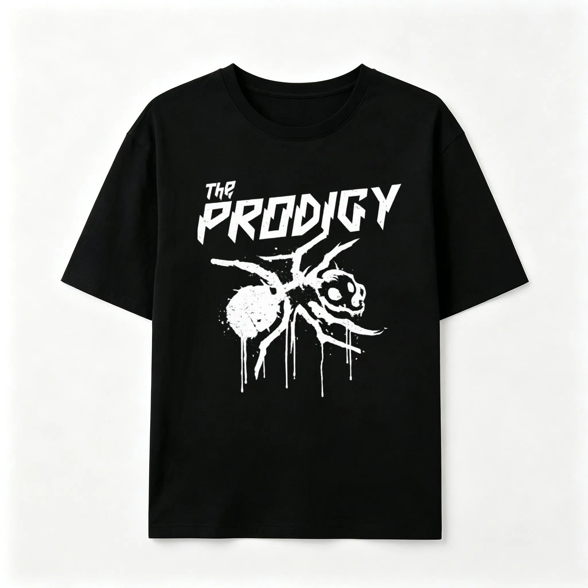 Men's 100% Cotton Short-Sleeve Round Neck Vintage Ant Graphic T-Shirt - Distressed Insect Print Grunge Punk Streetwear Oversized Menswear Top for Casual Daily Wear, Concerts