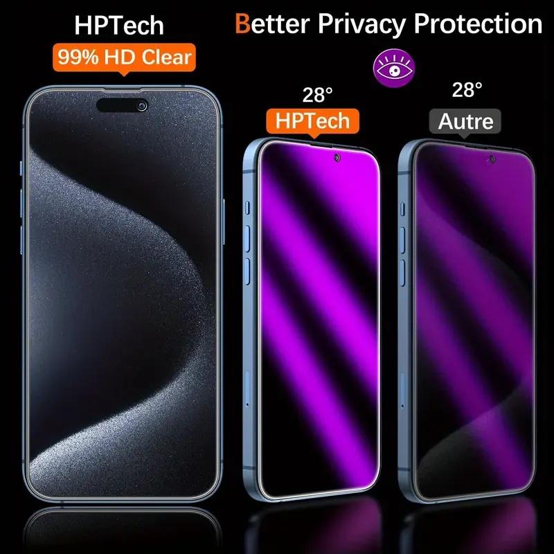 Privacy Phone Screen Protector, 3 Counts Anti-scratch Durable Phone Screen Protective Film, Phone Accessories Compatible with iPhone 16 15 14 13 12 11 Pro Max, Cover, Protection