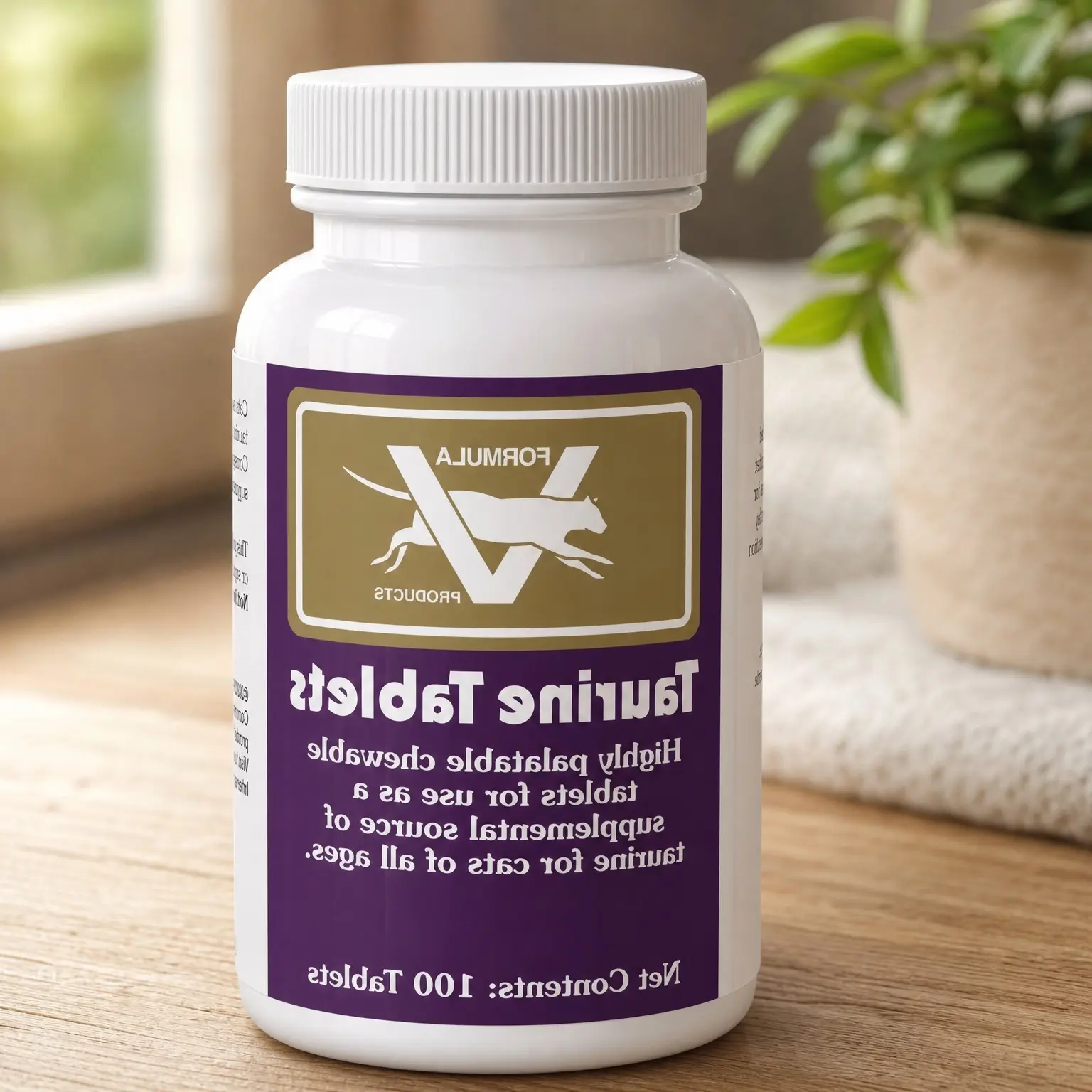 Taurine Chewable Tablets for Cats - 100 Count - Daily Supplement for All AgesGift