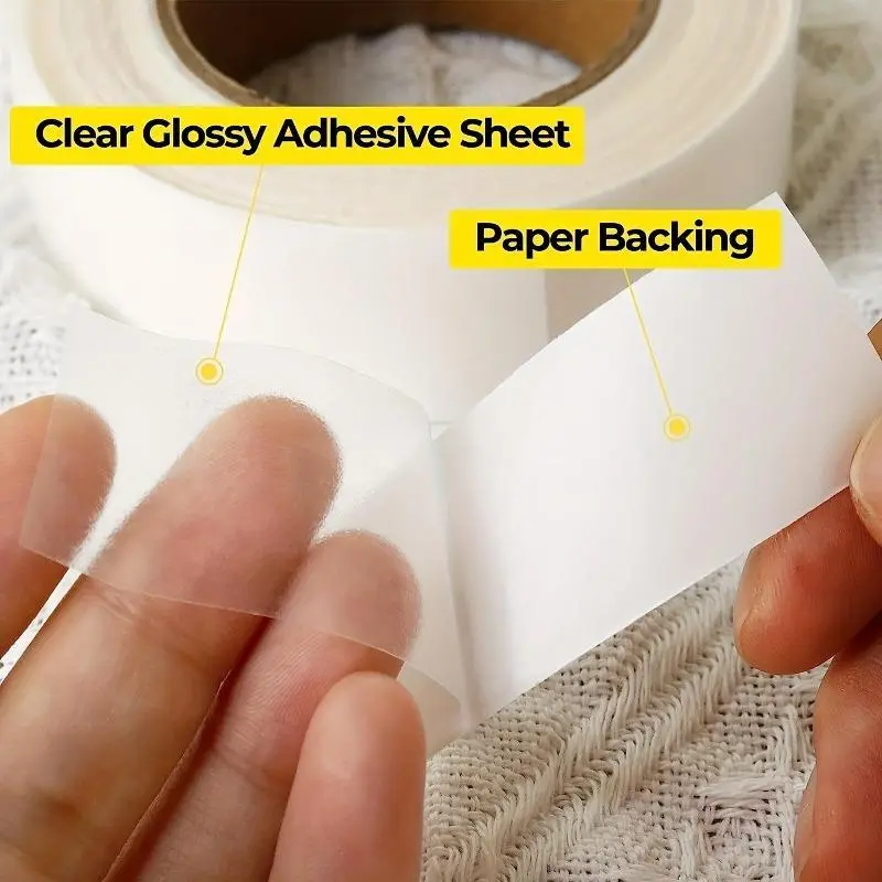 1 roll Double-Sided Sticky Fabric Tape, No Sewing, No Glue, No Ironing, Stitch Witchery Adhesive Tape for Clothes, Pants, Curtains, DIY Projects, Double Sided Tapes