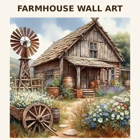 Rural Pattern Diamond Painting Kit, Adult DIY 5D Diamond Art, Home Wall Decor, Perfect Gift for Holidays, Beginner Friendly, Crafts, Diy Diamond Arts
