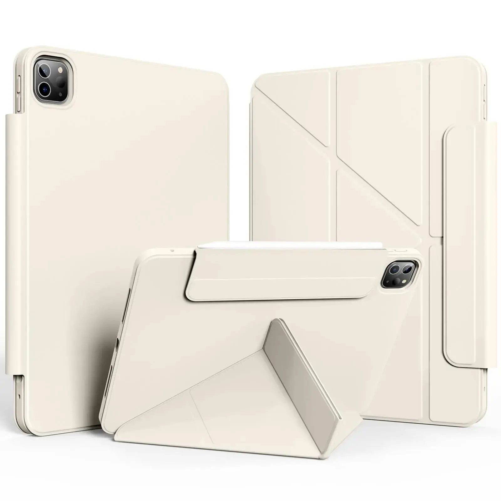Magnetic Rotatable Detachable Tablet Case with Pencil Holder, Protective Flip Cover Compatible with iPad, Smart Tablet Accessories, Tablet Casing, Removable Cover, Tablet Covers #GLOBAL PICKS