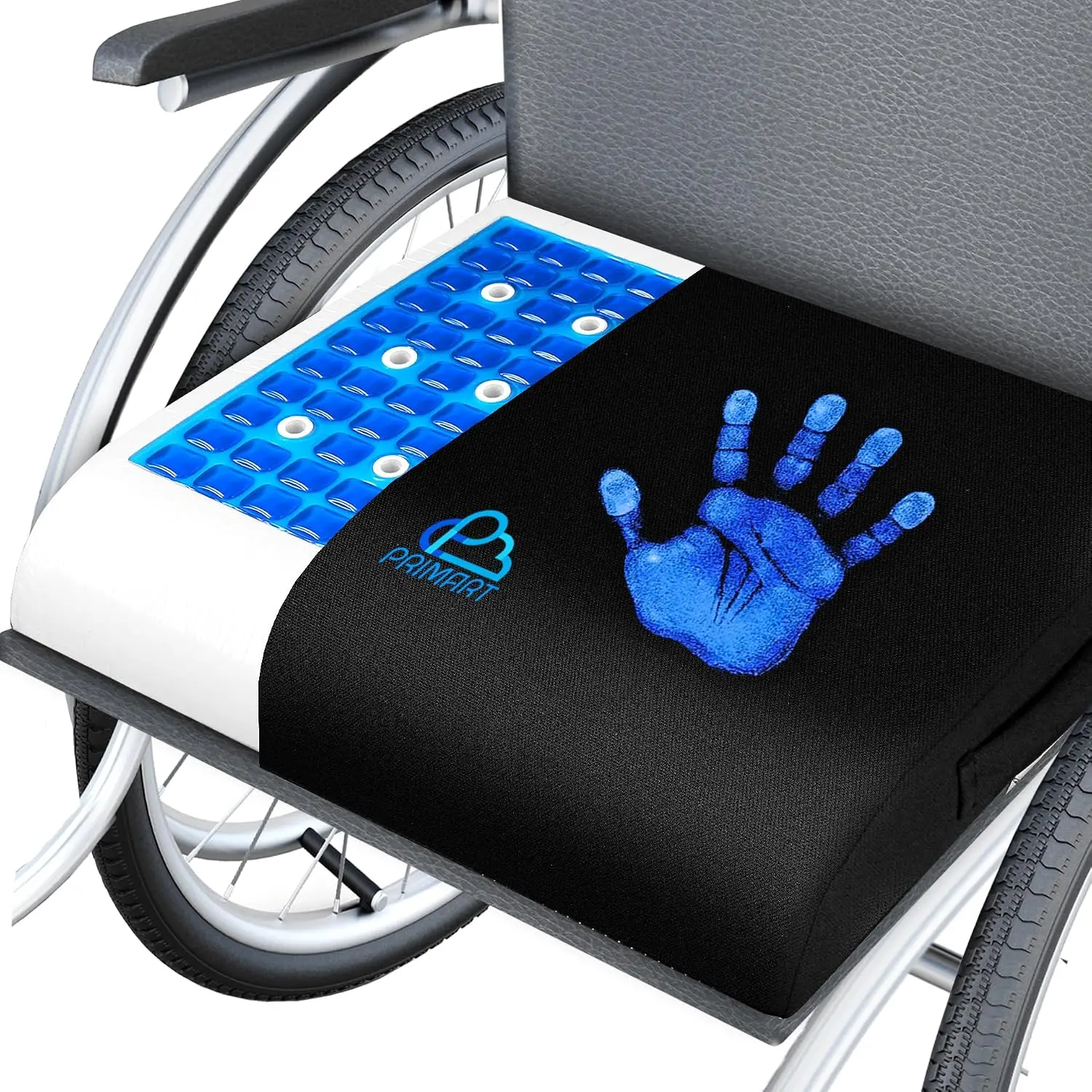 Large Rectangular Memory Foam Gel Seat Cushion (18" x 16") - Machine Washable with Ventilation Holes for Back, Sciatica, Coccyx & Pressure Sore Relief, Ideal for Office Chairs & Wheelchairs