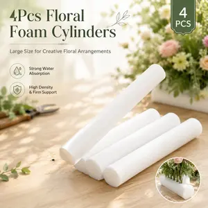 4-Pack Floral Foam Cylinders, High-Density Water-Absorbing Foam Sticks for Fresh & Artificial Flower Arrangements