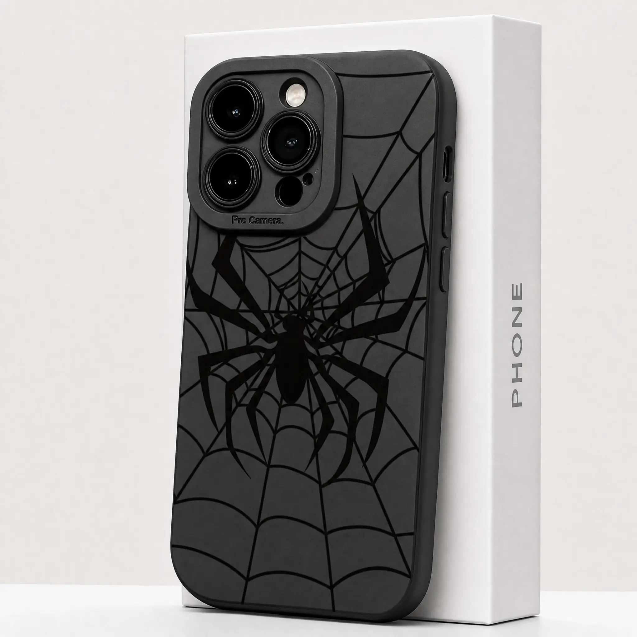 A Trendy Black Phone Case with a Spider Web Design, Compatible with for Apple Iphone 17, 16, 15, 14, 13, 12, 11, XS, XR, X, Mini, Plus, Pro Max, And 17E Series. A Perfect Gift for Friends, Girlfriends, Boyfriends, Family