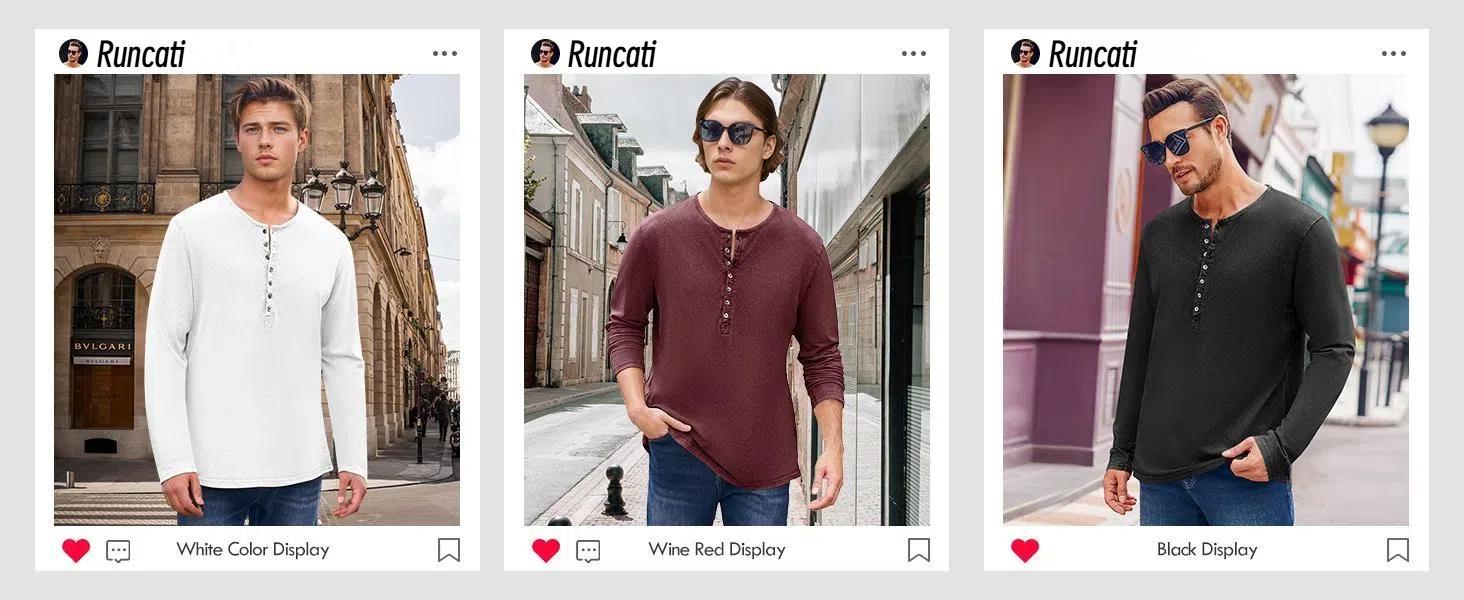 Beotyshow Mens Distressed Henley Shirts Retro Long Sleeve Tee Shirts Casual Button Down Washed T-Shirts for Men Cotton Menswear Father's Day Gift Shirt