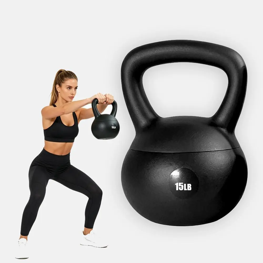 Home Gym Safe Soft Kettle Bell for Female Strength Exercise, 10LB/15LB/20LB Shock Resistant Non-Slip Full Body Weight