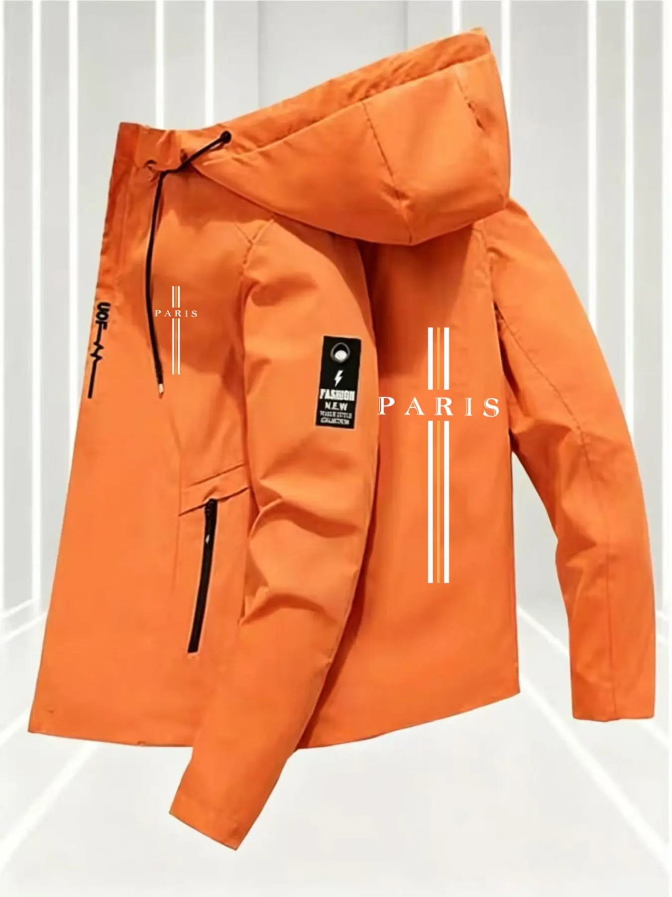 Men's Spring Fall Hooded Jacket, Lightweight Waterproof Windproof Coat, Casual Outdoor Sports, Hiking, Daily Wear
