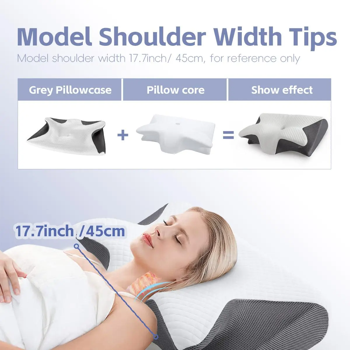 Memory Foam Soft Neck Pillow, 1 Count Comfortable Neck Support Pillow and Rest Cushion for Sleeping, Supportive Memory Foam Design #GLOBAL PICKS
