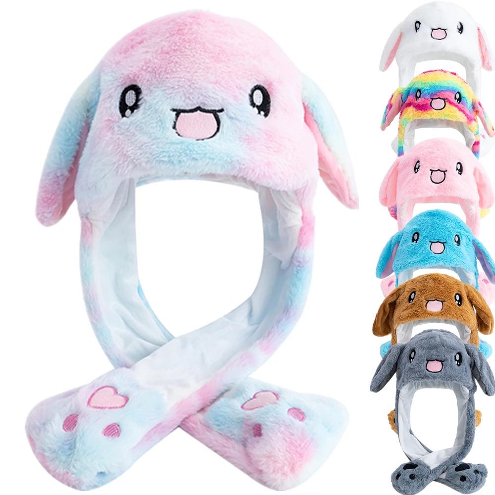 New Style Cute Ear Moving Up Cap Women Girls Funny Hat Rabbits Style Ears Plush Winter Lovely Hat ﻿