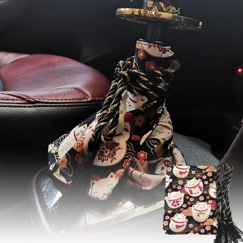 Universal Car Accessories Pattern Style Canvas Katana Shift Lever Knob Cover Dust Cover Racing Samurai Sword Shift Knob Collars