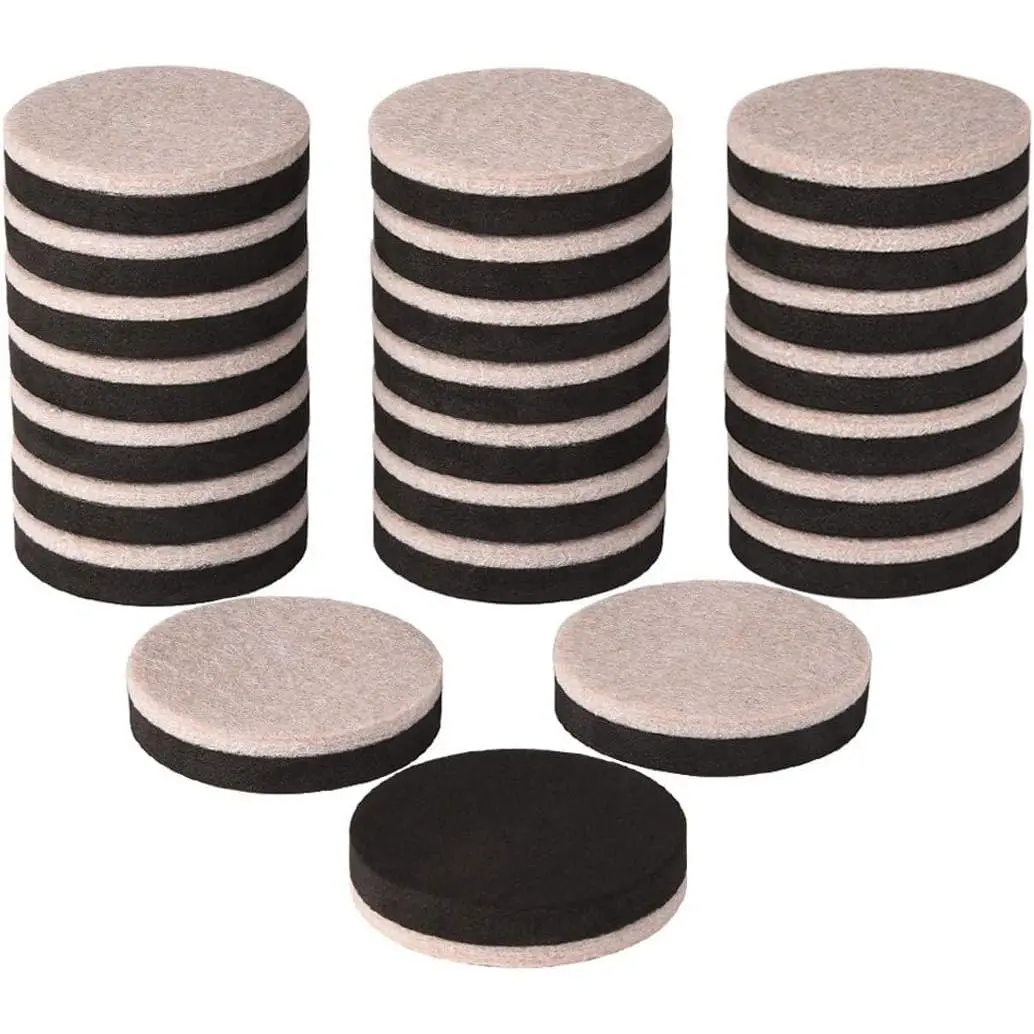 Furniture Sliders, 24-Piece 2 in Round Felt EVA Foam Pads - Reusable Heavy Duty Floor Protection Moving Pads for Hardwood Floors & Other Hard Surfaces, Round Shape