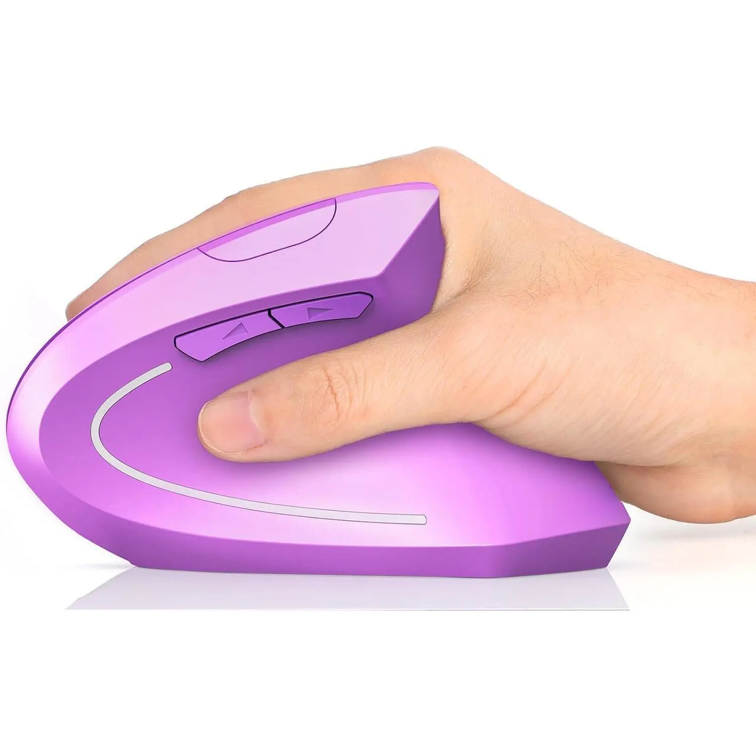 Vertical Rechargeable 2.4 GHz Optical Mouse with DPI Adjust, Quiet Clicks, 6 Buttons, 800/1200/1600 DPI for Office Users, PC/Laptop, Desktop, Notebook