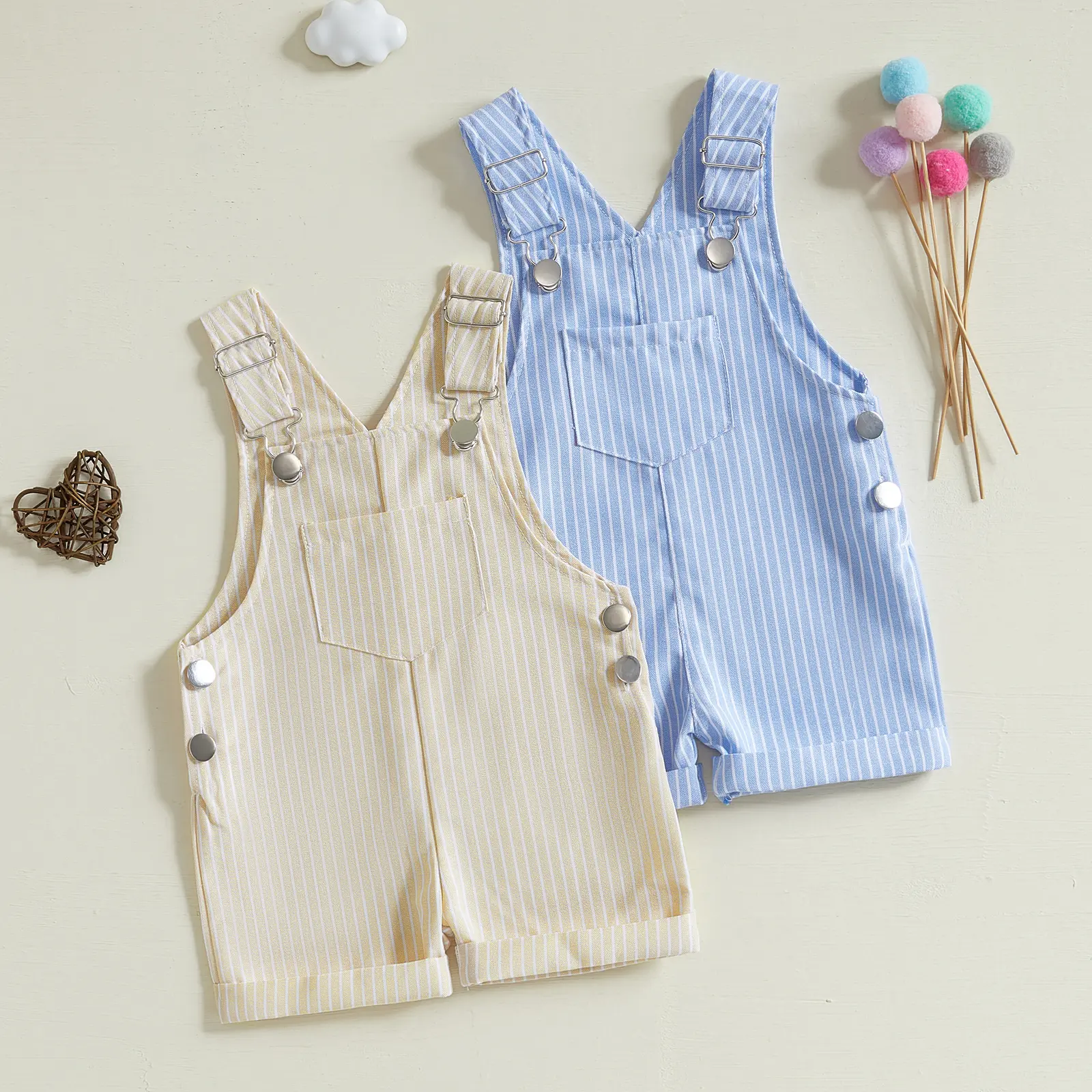 Canrulo Unisex Baby Overalls Infant Boy Girl Overall Shorts Summer Toddler Clothes Cute Suspender Jumpsuit 3M-3T