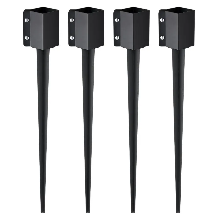VEVOR Fence Post Anchor Ground Spike, 6 Pack 24x 4x 4 Inches Outer ...