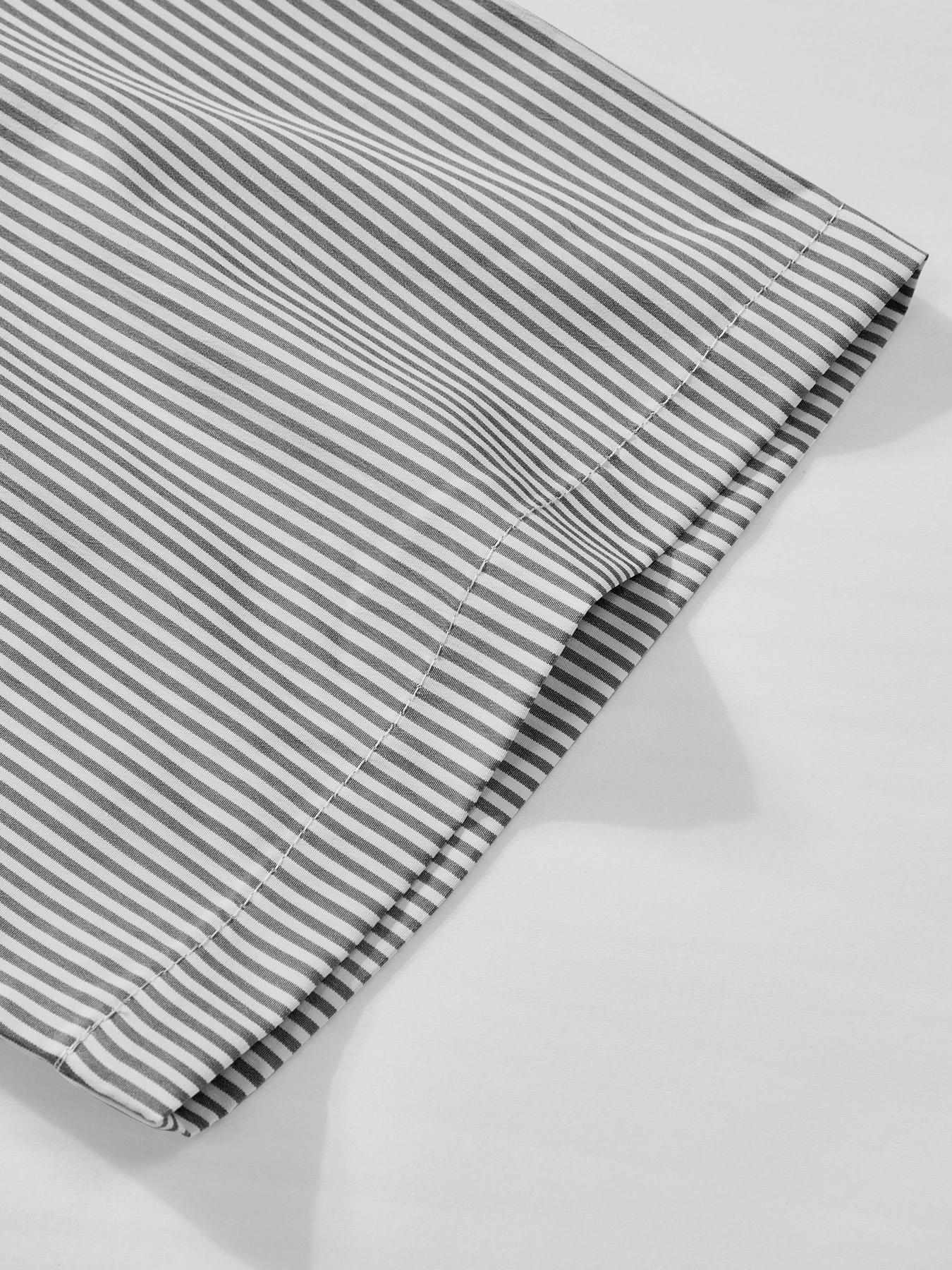 Men's Casual Striped Fashion Shirt, Summer Vacation High Street Vintage Style, Fitted Woven Fabric, Trendy Outdoor Wear