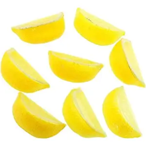 14pcs Fake Fruit Home Kitchen Party Decoration Faux Fruit Props Simulation Yellow Lemon Blocks
