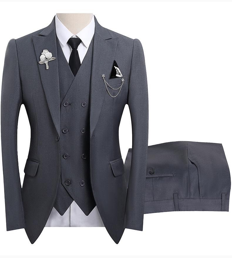 Cross-border New Three-piece Groom Suit Banquet Men's Suit Wedding Dress Amazon Foreign Trade Groomsmen Suit