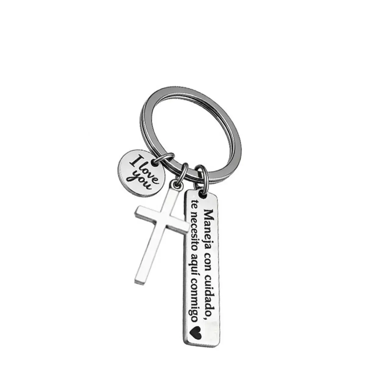 Stainless Steel Engraved Keychain, Keyring, Personalized Text Design, Simple Pendant Gift, Perfect for Friends and Family, Ideal Present