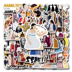 55 Classic Hamilton Musical Graffiti Stickers, Waterproof Stickers for Luggage, Water Bottle, Car, Phone Case, Fun and Durable Decorations