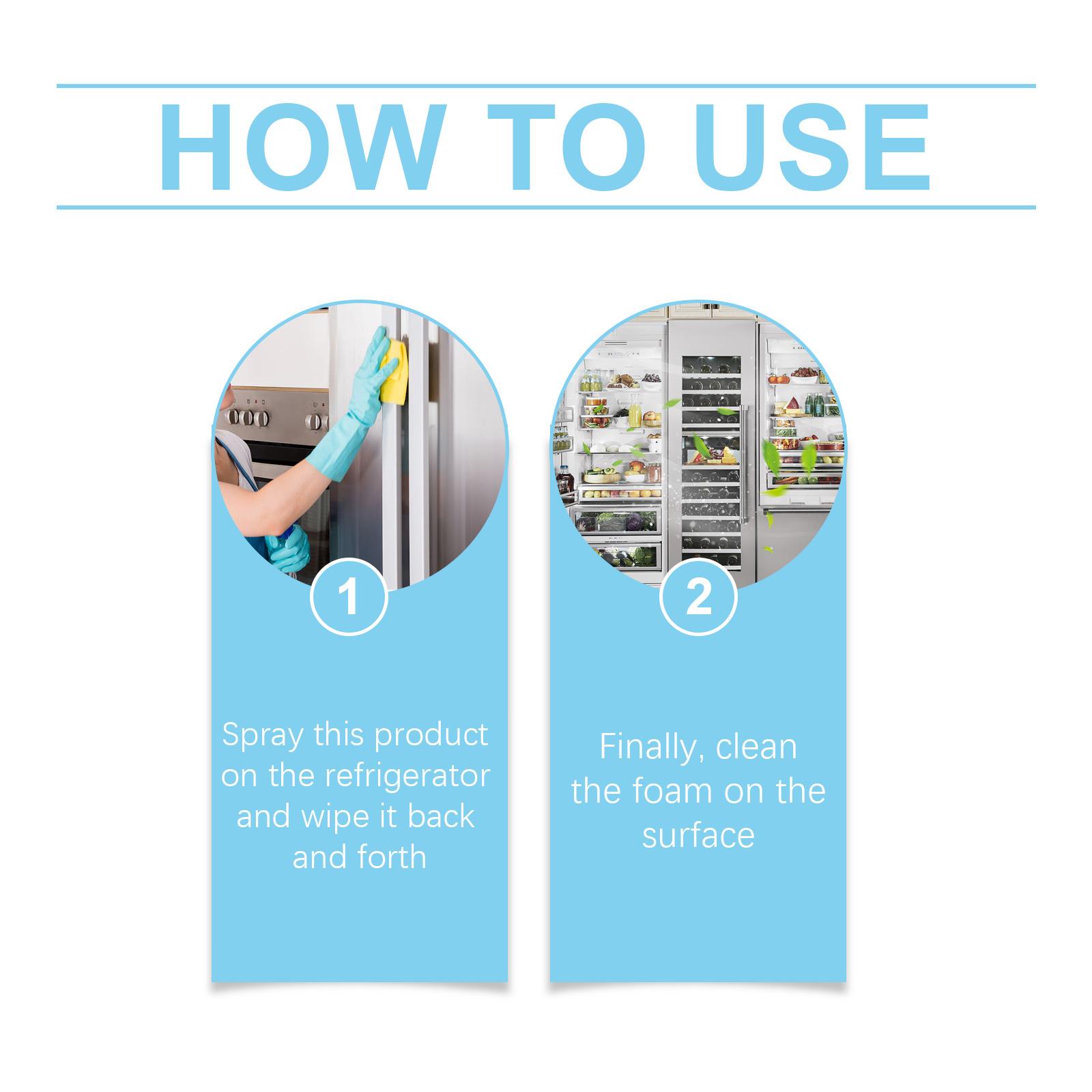 Jakehoe Refrigerator Deodorant Cleaner, Freezer Deodorant Cleaner Refrigerator Quick Deodorant Cleaner Spray