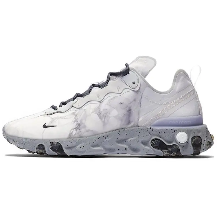 Kendrick Lamar x Nike React Element 55 Marble-Print Lightweight Mesh Low-Top Running Shoes for Men and Women Verifiable, with credentials and supporting global authentication