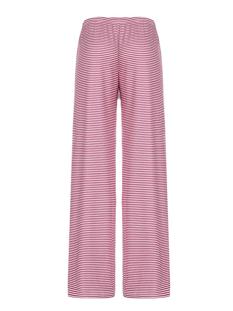 Women's Striped Print Drawstring Waist Pants, Casual Lounge Pants, Casual Wide Leg Trousers for Daily Wear, Ladies Bottoms for All Seasons, Comfortable trousers