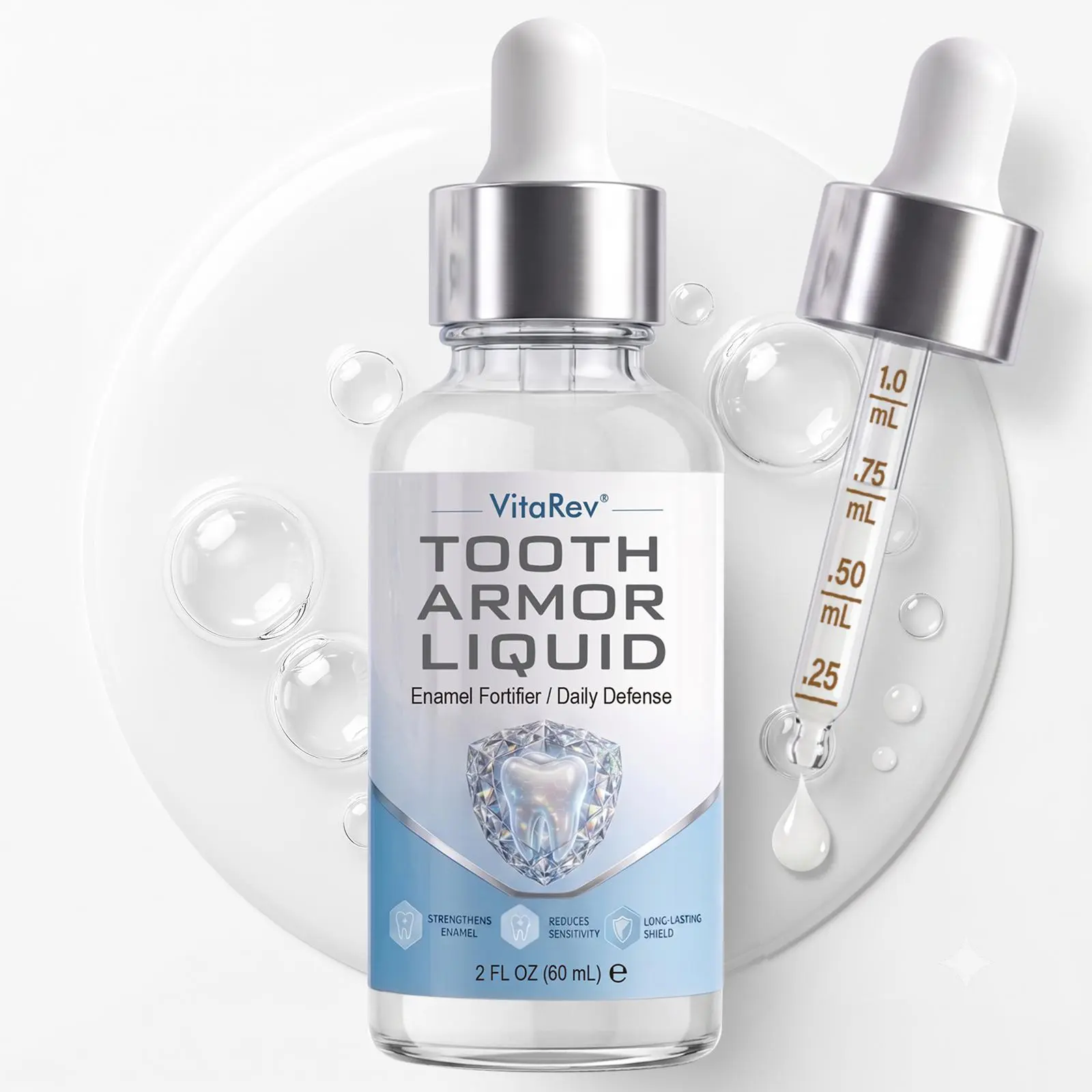 60ml Tooth Armor Liquid, Daily Teeth Coating Oral Serum, Enamel Strengthening Care, Gentle Protective Film for Sensitive Teeth Daily Oral Maintenance