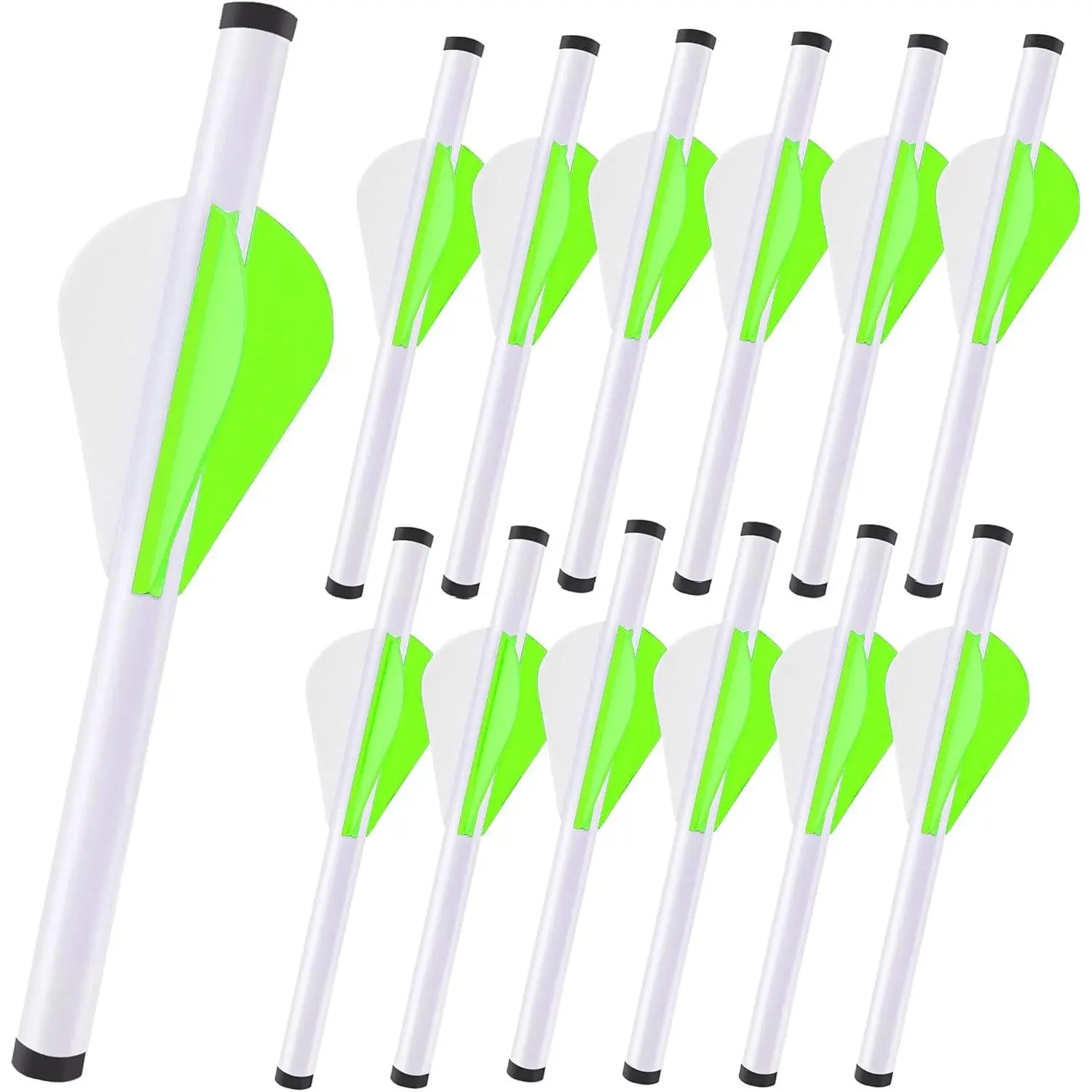 Diy Archery 12-Pack Fletching Kit, 2-in Vanes, Shrink-Stretch Wraps, Universal Fit Tool for Arrows and Bolts