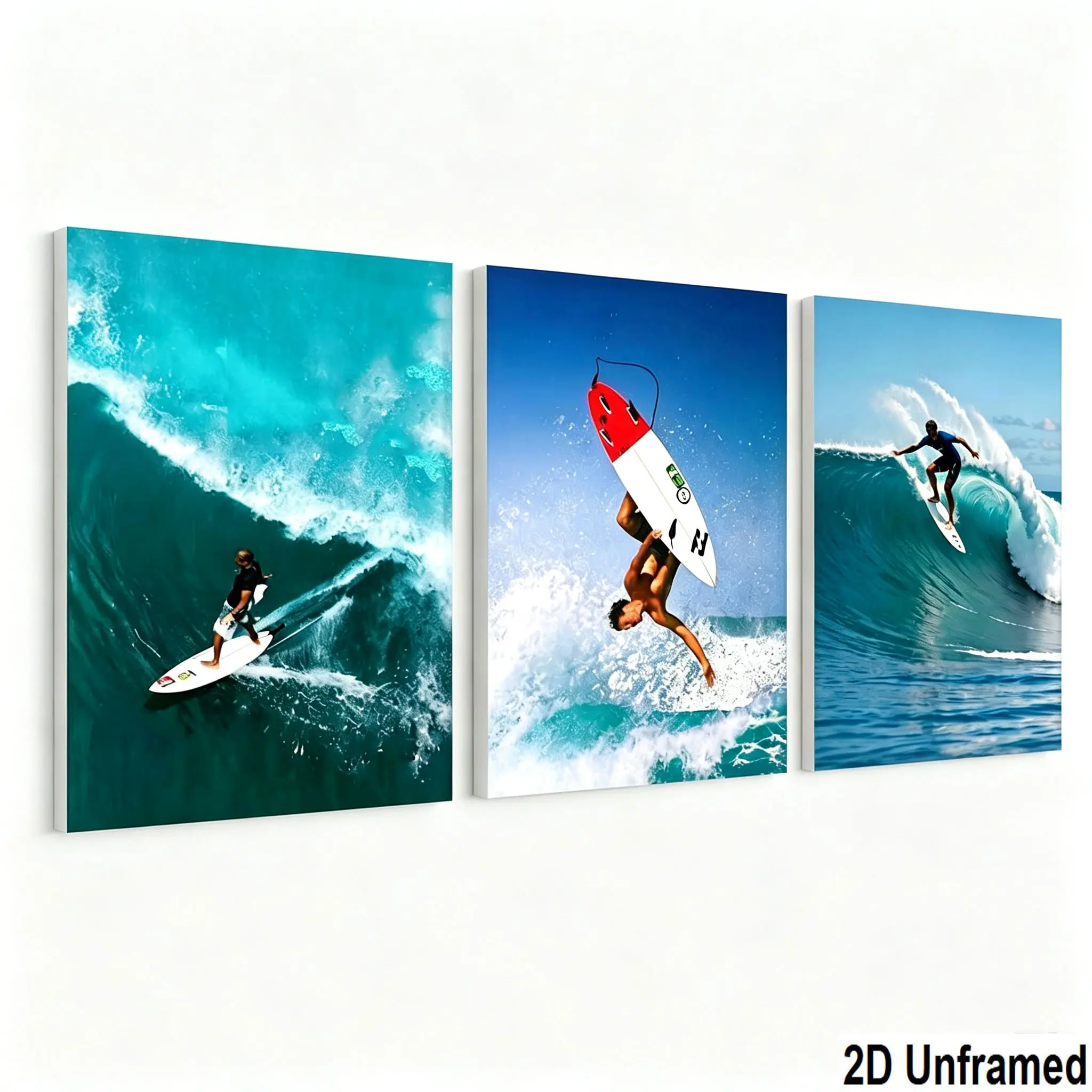 3pcs Vintage Surf Posters, Cool Surf Theme Room Decor, Ocean Wall Art, Canvas Print, Bedroom, Living Room, Office Decoration, Modern Home Decor