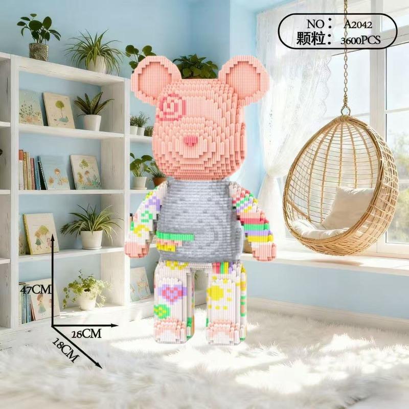 Travel in space Skull bear building block toy boys and girls brain birthday gift ornament space