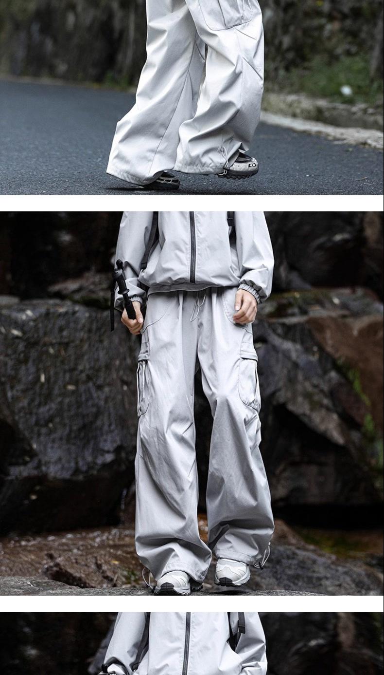 Men's Techwear Quick-Dry Outdoor Cargo Pants - Loose Fit Hiking Pants with Pleated Design, Streetwear Trend