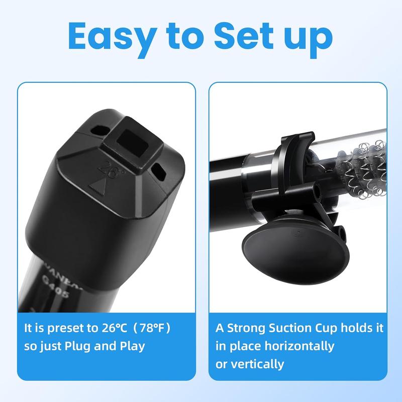 Aquarium Heater, 25W Small Betta Fish Tank Heater, Mini Preset Water Thermostat with a Thermometer