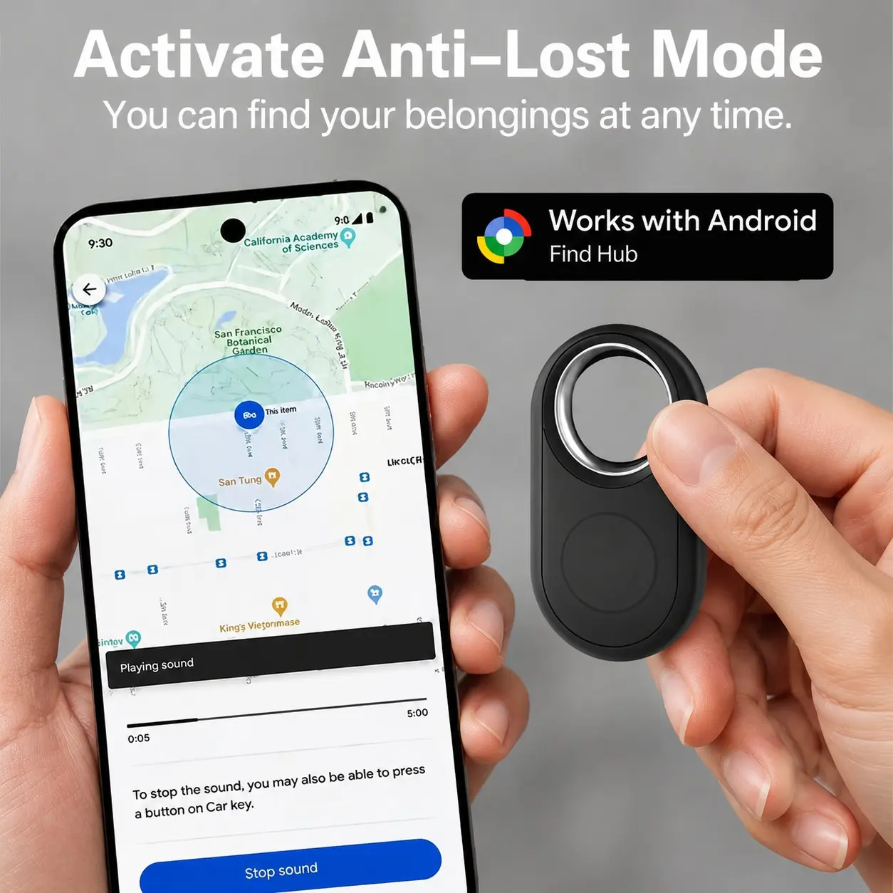 Smart Tag Tracking for Android, Anti Lost Wireless, Item Finder for Keys, Keychain Tracker, Wallet, Luggage, Pets, Precise Positioning, Android Smartphone Locator, Bluetooth, GPS