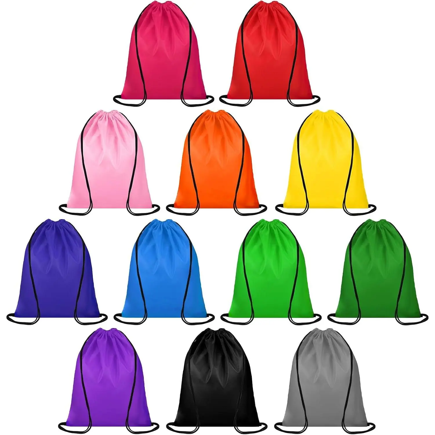 12 Colors Drawstring Backpacks Bulk, Drawstring Bags DIY  Nylon Cinch Bags for , Gym, Travel, Swimming, Beach, Men&Women, Lightweight,