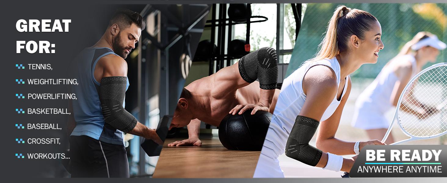 UGEM Elbow Orthopedic Brace Compression Support (Pair) - Elbow Sleeve for Tennis Elbow, Golfer’s Elbow, Bursitis, and Sprains, Arthritis, Tendonitis. Pain Relief