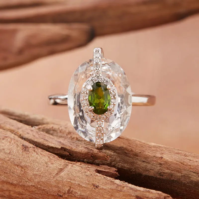S925 Sterling Silver Natural Citrine & Clear Quartz Rings for Women – Minimalist Index Finger Band, Light Luxury Statement Jewelry S925 Sterling Silver Natural Citrine & Clear Quartz Rings for Women – Minimalist Index Finger Band, Light Luxury Statement Jewelry