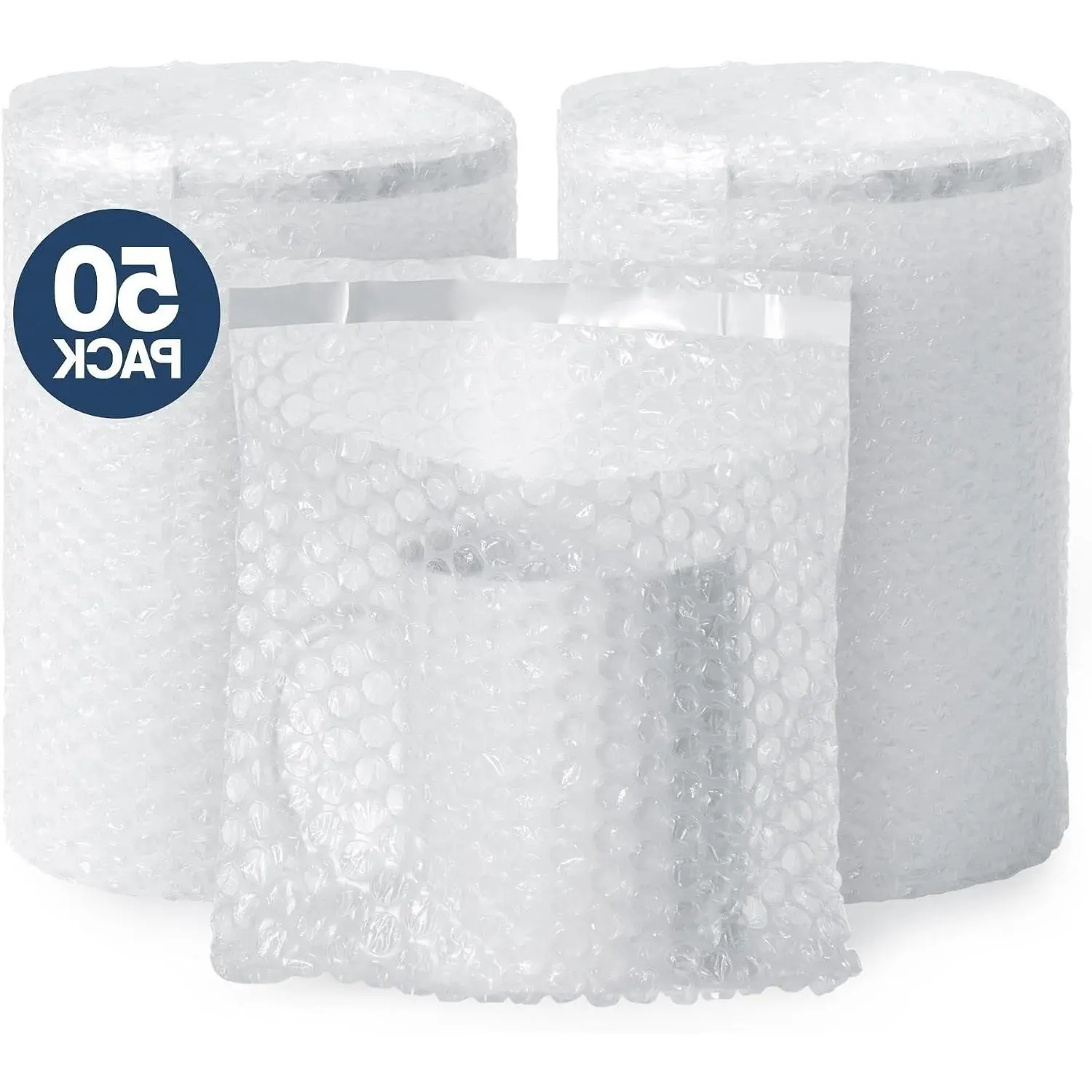 Self Seal Bubble Pouches - Bubble Bags for Packing, Cushioning Wrap for Fragile Items, Ornaments, Plates, Mugs - Packaging Filler for Moving, Dish Packing Kit Shipping Supplies for Small Business - 7.5x8 Inch, 50 PcsGift